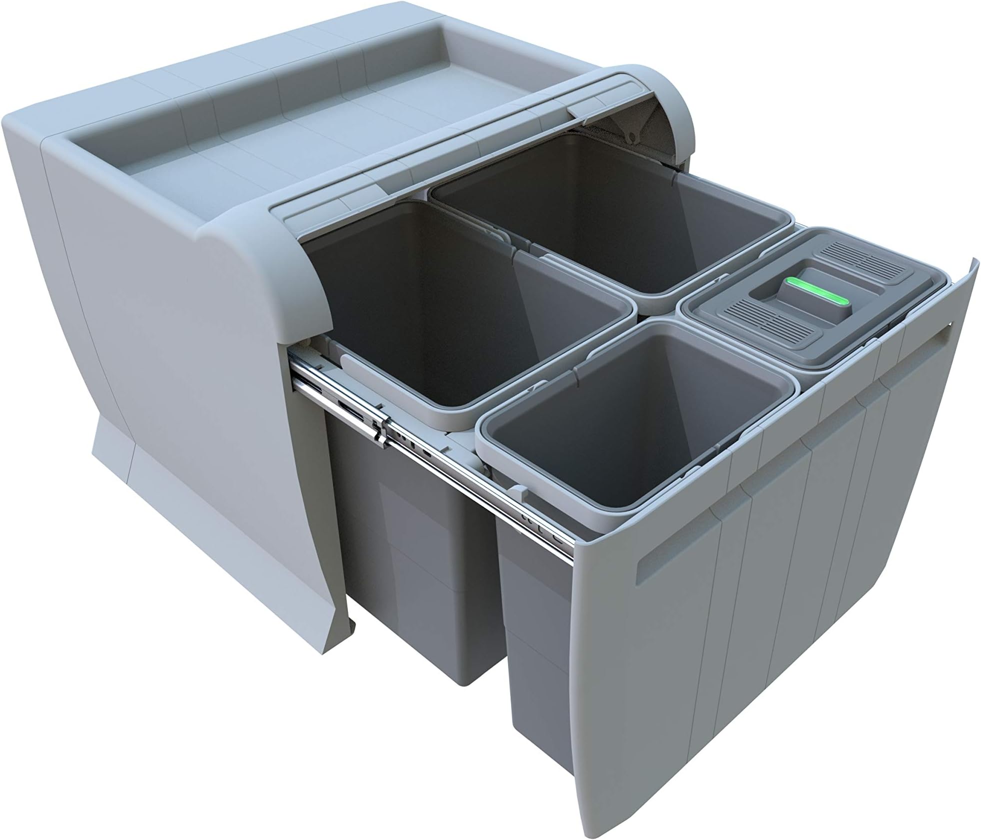 ELLETIPI City PTA 5045b Pull-Out Waste Bin for Base, Grey, 52 x 47 x 44 cm