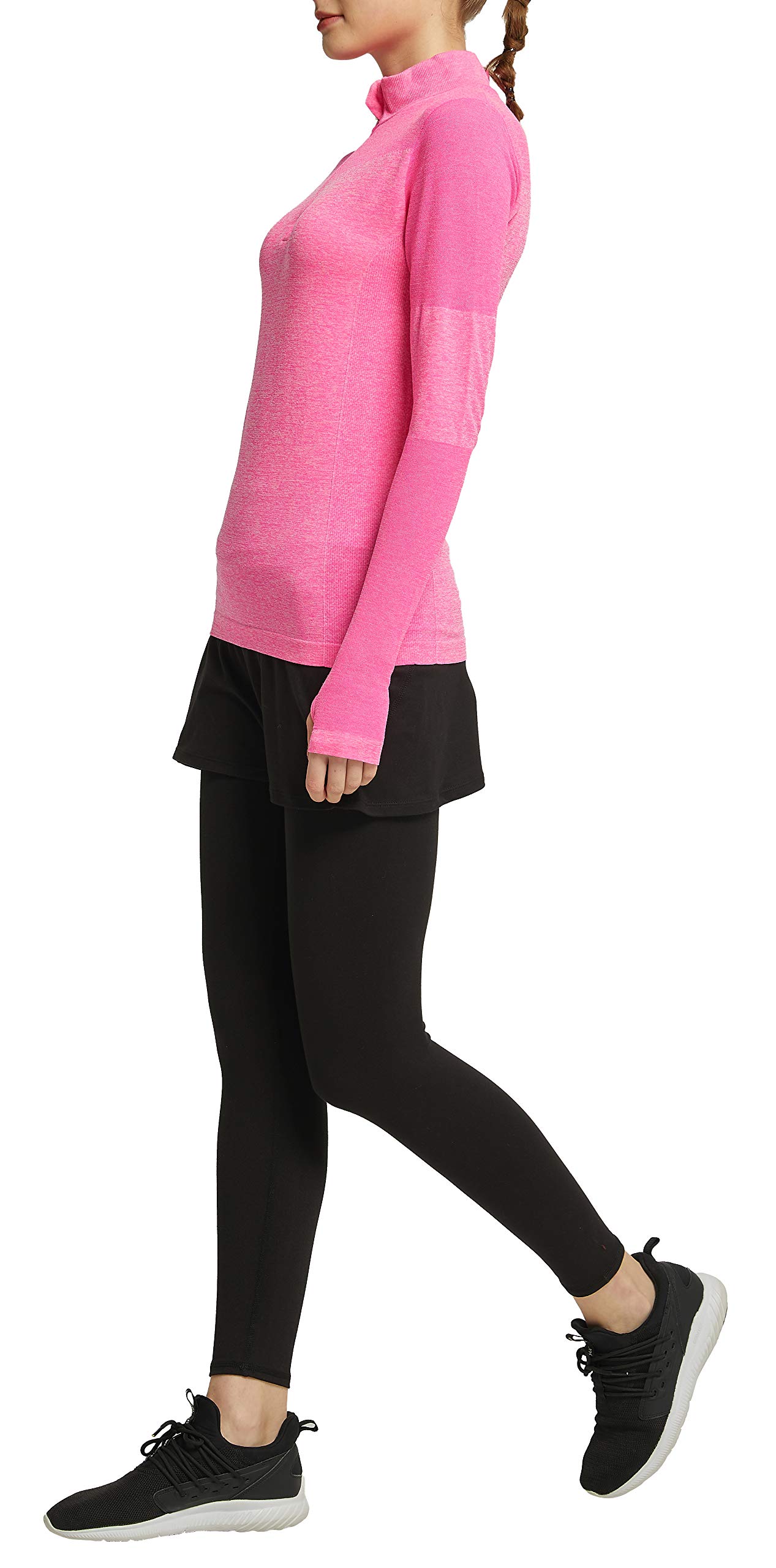 Legging Jupe Femme Course à Pied Golf Tennis Sport Toute la Longueur Elastique Poids Léger Skort Jupe avec Pantalons 2 en 1 de Jogging Tenue Décontractée(Noir,S)