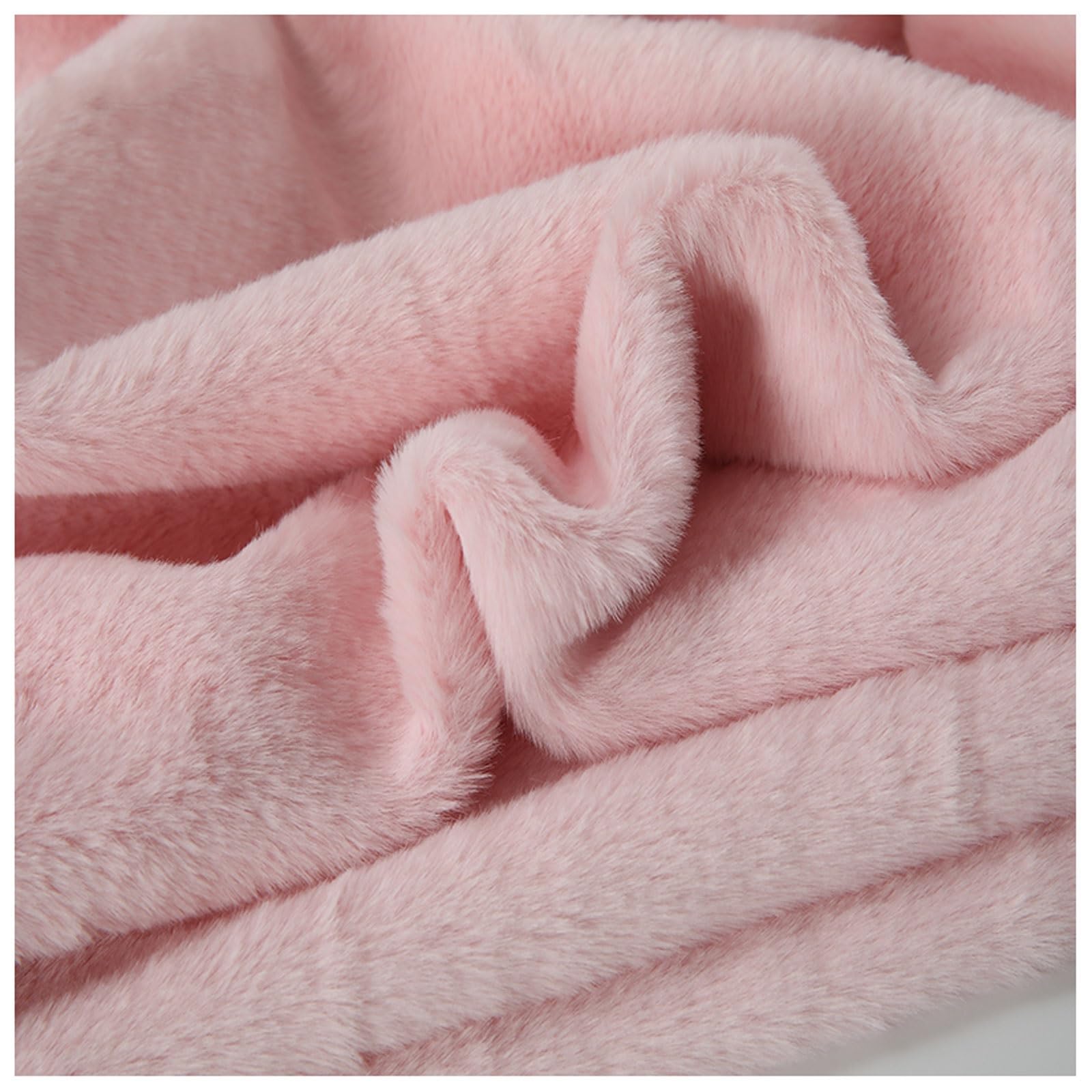 Short Pile Plain Fun Faux Fur Fabric Material, Soft Plush Faux Imitation Fur Material, for Costume, Cosplay, Art Crafts, Photography Backdrops, Home Decor, Toys, 50x160cm, 59 Colors (Color : Pink 2)