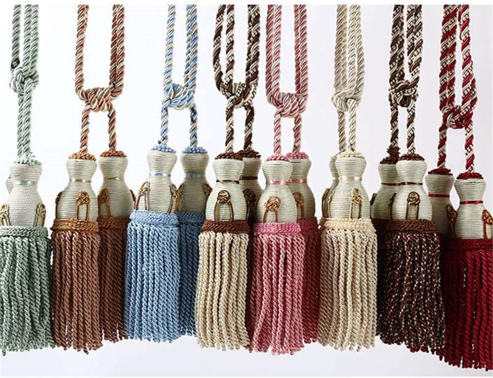 2pcs Tassel Curtain Tieback Hanging Pendants Holdback Ornaments for Window Treatments Decoration(Blue)