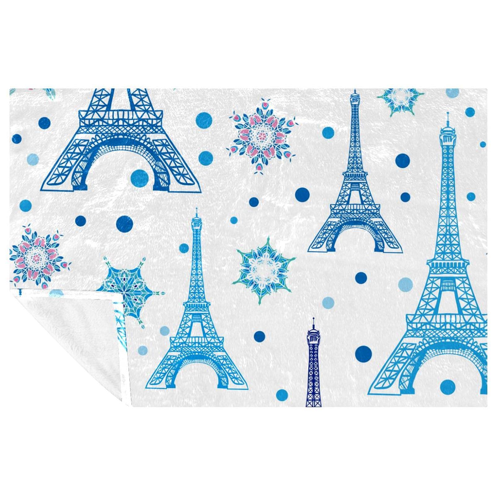 Couverture douce Tour Eiffel 150x100 cm chaude pour lit et canapé