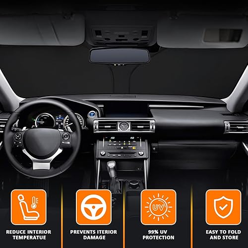 Miniatura 2 de D-Lumina Winshield - Parasol para Lexus is Sedan 2014-2020, protector solar frontal plegable bloquea los rayos UV, parasol para ventana, accesorios