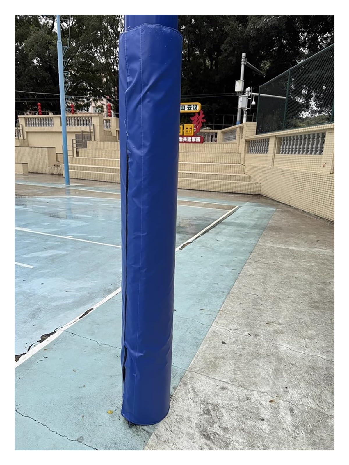 Yllffll Blue Playground/Garage/Basement Pole Padding Wrap Around, Portbale Reusable Waterproof Round Posts Pad(2" 3" 4" 5" 6" 7" 8" Id) For Metal/Wood/Concrete/Cement Post Colum(,Dia 100Mm (4In))