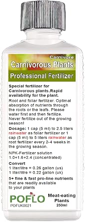 Carnivorous Plants Liquid Fertilizer HighTech NPK, Root Soil Foliar Fertiliser - Plant Food 250ml