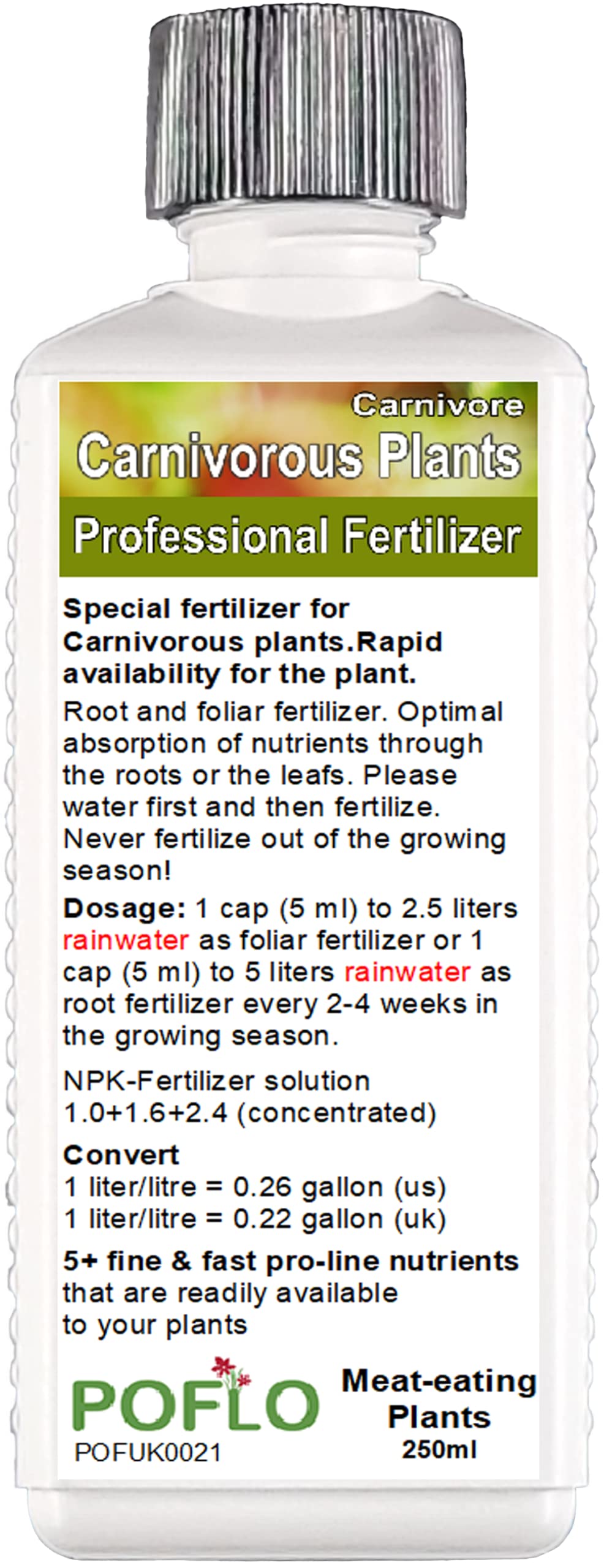 Sponsored Ad – Carnivorous Plants Liquid Fertilizer HighTech NPK, Root Soil Foliar Fertiliser - Plant Food (250ml)