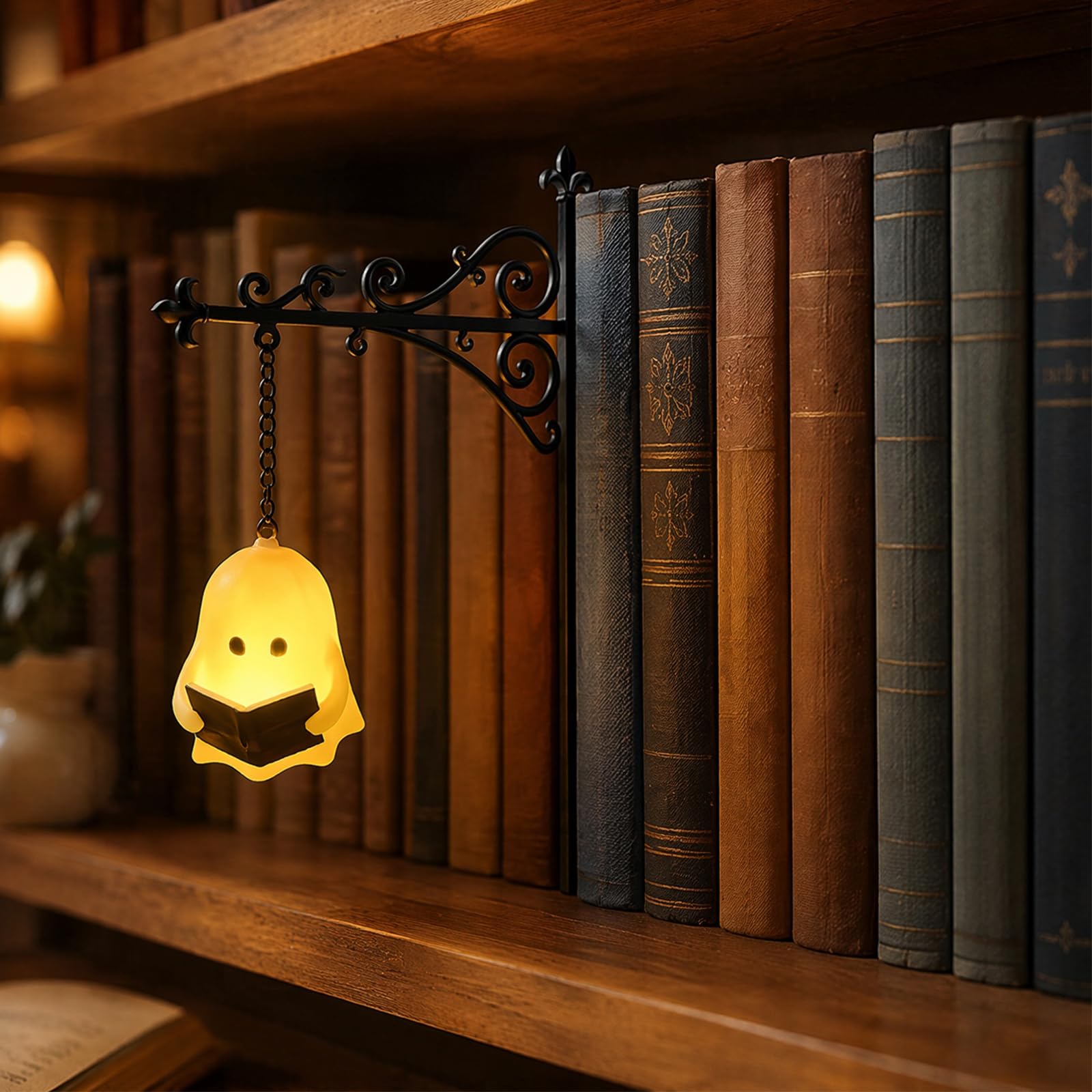 QUNZIDRESS Library Lantern-Decorative Bookshelf Lighting, Reading Book Shelf Lights for Bookworms,Antique Led Books Nook Lamp Ornament for Study Reading Corner Home Library,Unique Gift for Book Lovers