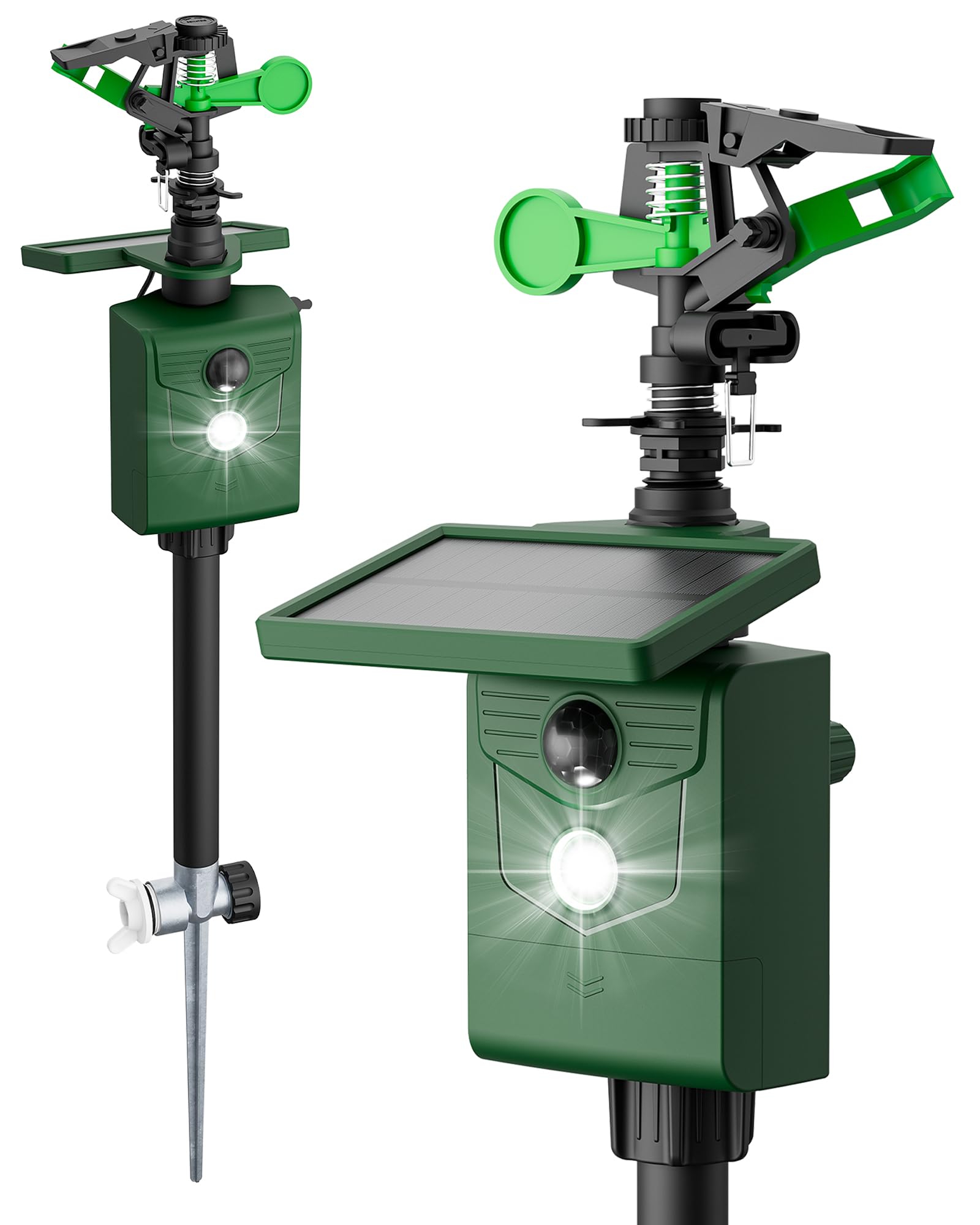 Photo 1 of **FACTORY SEALED** G-Jyuncyou Motion-Activated Sprinkler, Solar Animal Repellent Outdoor - Deer Cat Deterrent with Motion Sensor & Flashing Lights, Protects Yard & Garden from Deer, Cats, Raccoons