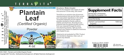 Miniatura 2 de Plátano hoja () en polvo orgánico certificado (4oz, zin 518661), 2