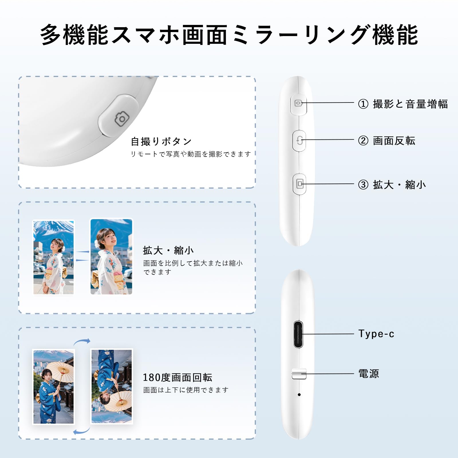 Amazon.co.jp: スマホ用自撮りディスプレイ 超薄型MIni自撮り