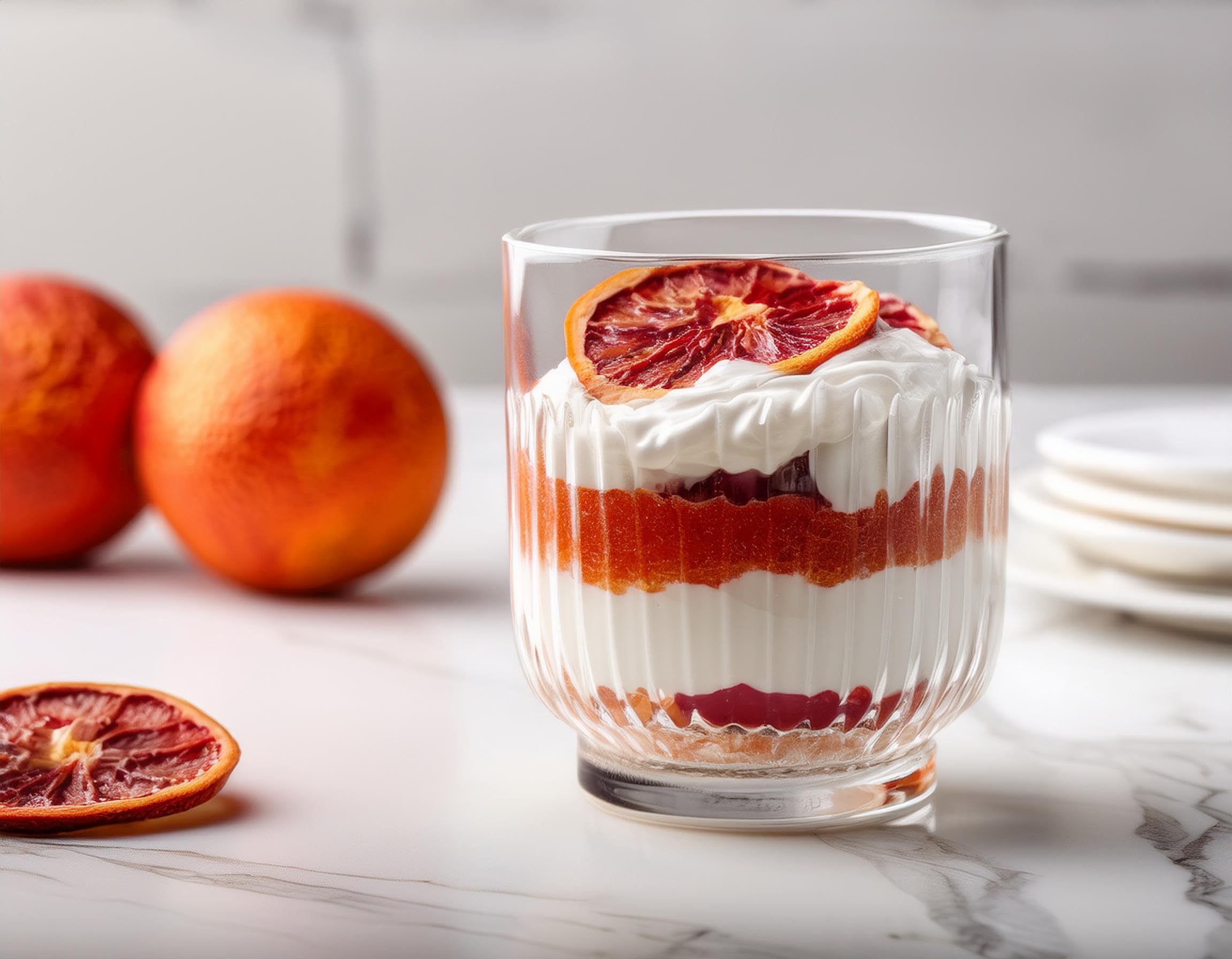 Glasmark KROSNO 1992 Tazze Da Dessert 6 Pezzi In Vetro Trasparente Coppe Da Gelato Striati 290 ml