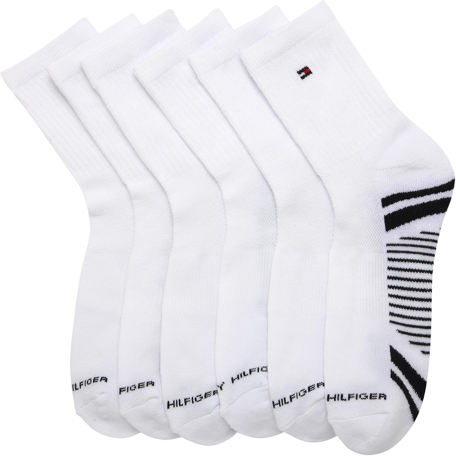 Tommy Hilfiger Mens Quarter Socks - 6 Pack Athletic Performance Cushioned High Quarter Length Ankle Socks for Men for Running - Image 4