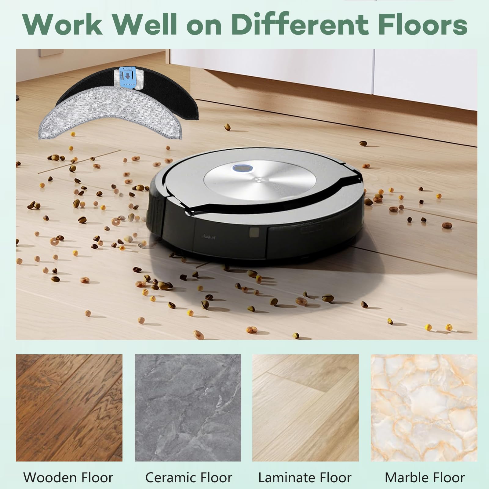 Chuancheng Ściereczka do mopa zamiennik podkładki do mopa do iRobot Roomba Combo J7+/J7/ Roomba j9+ robot odkurzający (4 szt.)