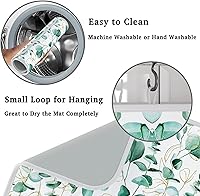 Vista 6 de Tapete grande de secado de platos para encimera de cocina, de 16 x 18 pulgadas, tapete escurridor de platos de microfibra, absorbente, accesorios