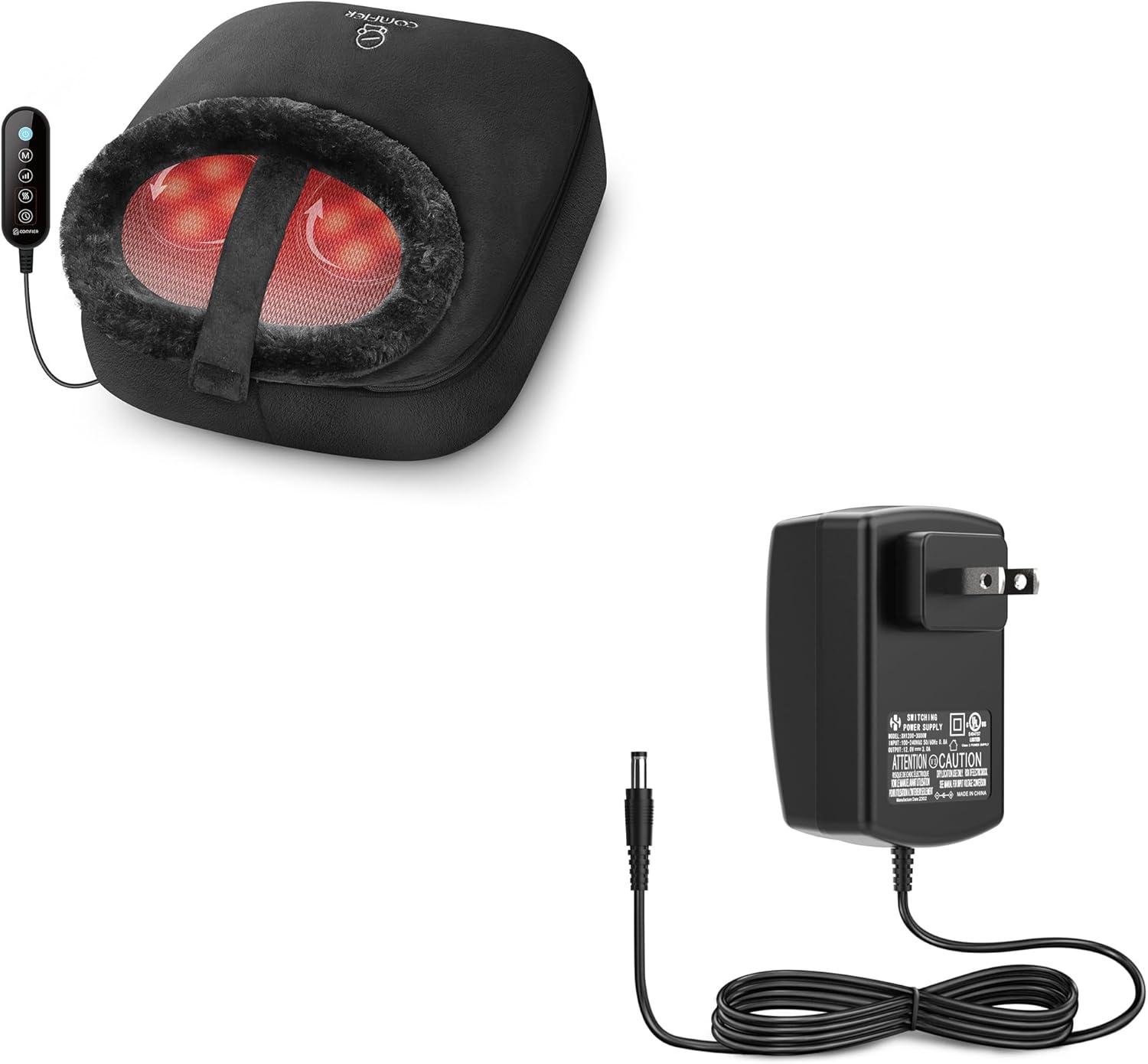 COMFIER Foot Massager with Heat Bundle 12V 3A Power Supply,Charger Power Cord Replacement