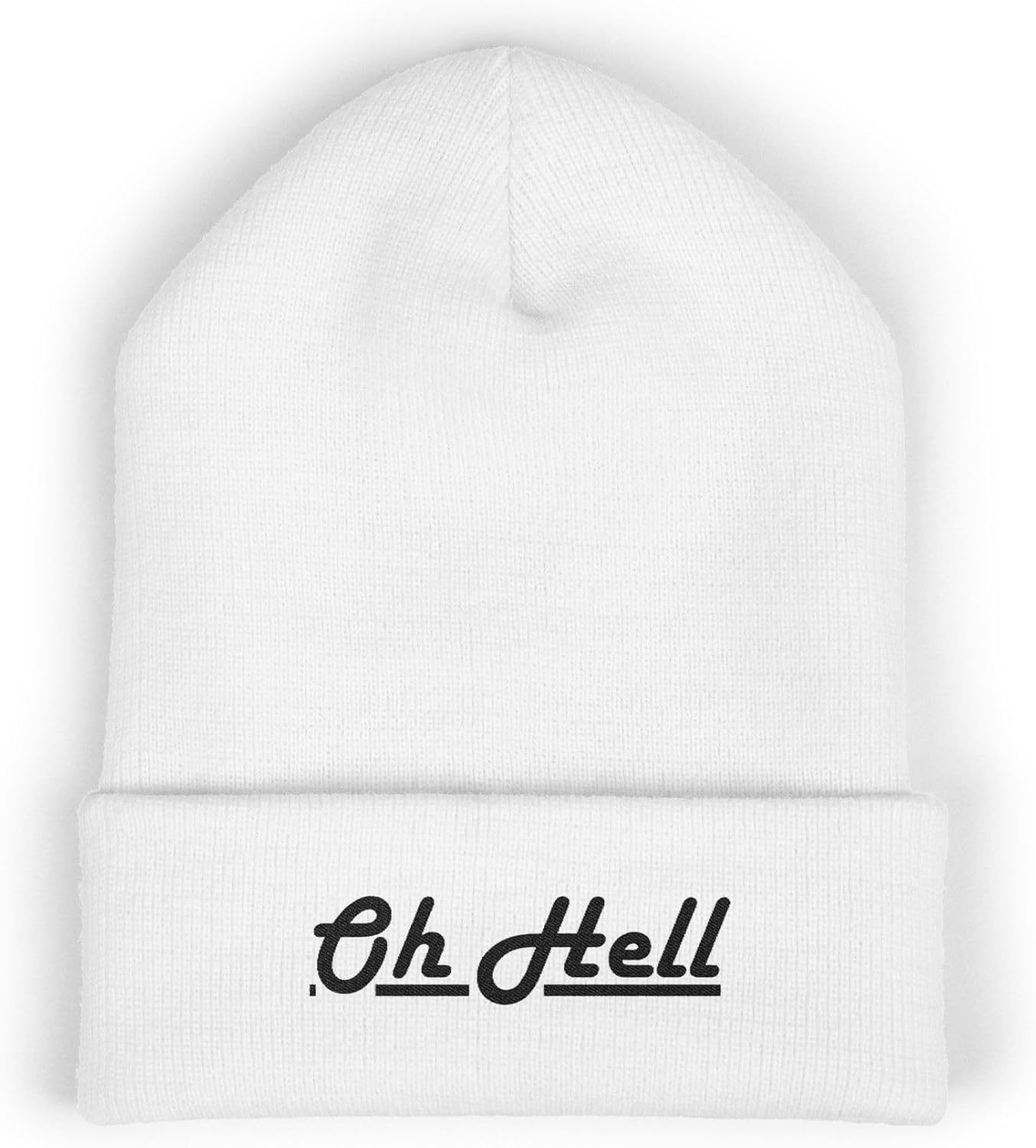 Premium Classic Cuffed Beanie Hat - Oh Hell Embroidery Message