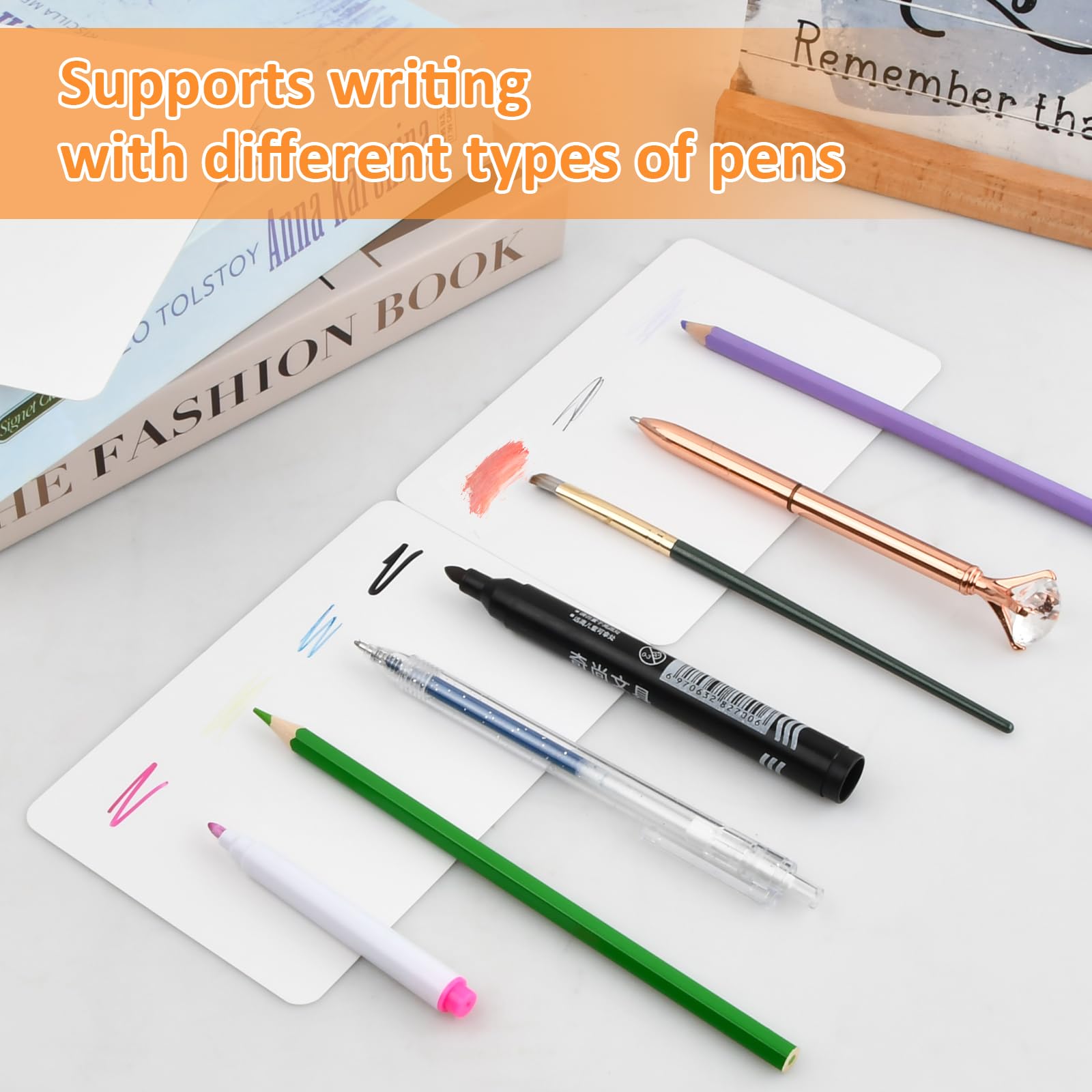 Carte Di Carta Kraft Bianche - 100 Fogli 10x15 Cm, Per Flashcards, Biglietti E Appunti, Angoli Arrotondati - Foto 10