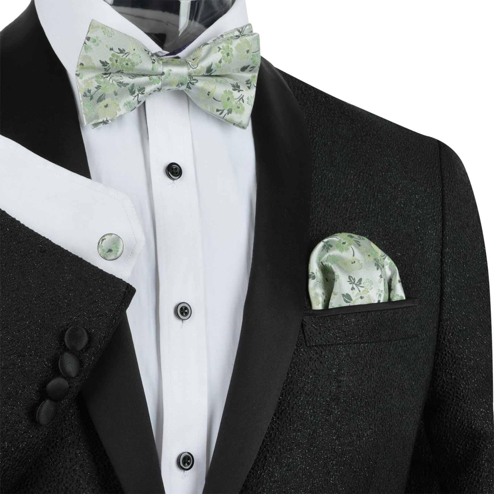 Alizeal Herren-Anzugweste, 6 Stück, Blumenmuster, Krawatte, Einstecktuch, Manschettenknöpfe, Anstecknadel, formell, lässig, Hochzeit, Party, Westen-Set