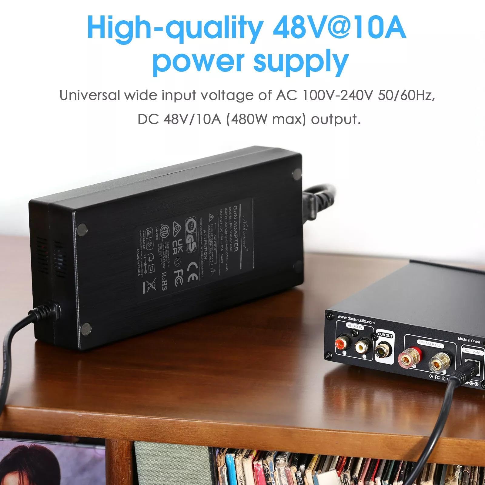 Adaptateur Secteur 48V 10A 480W Universel - Alimentation Pour Amplificateurs Audio Haute Fidélité