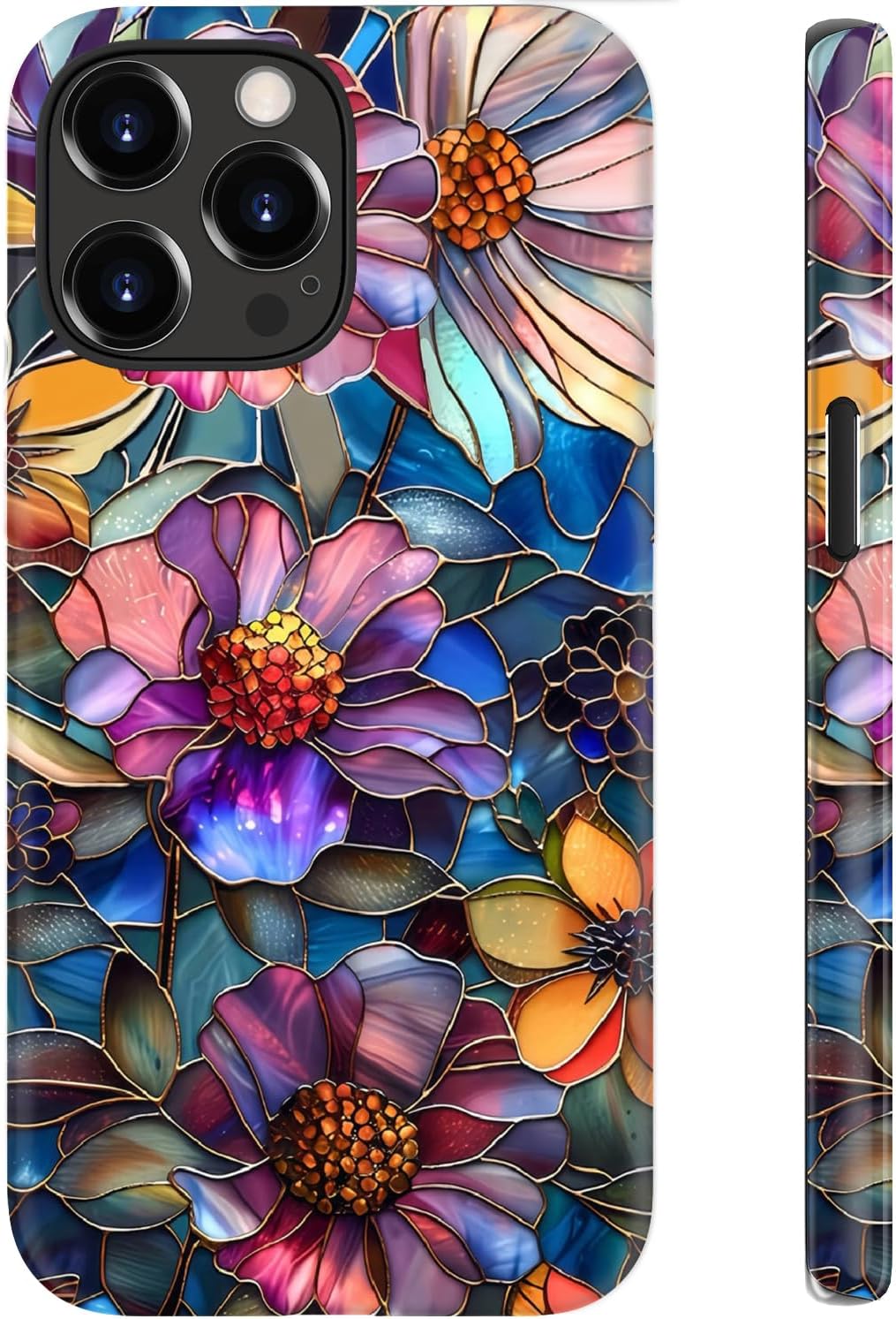 Goodon for iPhone 15 Pro Max Case Cute - Compatible with Magsafe - Dual-Layer Hard Shell & Silicone Cover - Protective Phone Case with Wildflower Designs for Women - Vibrant Defined Blossoms