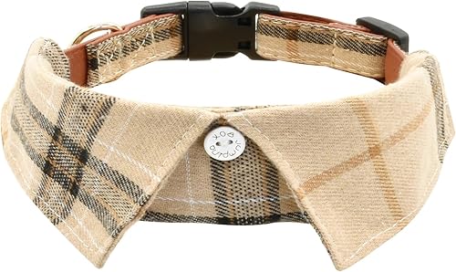 Collar de algodón para perro con corbatín, cómodo y ajustable con bonito diseño de solapa, para mascotas pequeñas, medianas y grandes