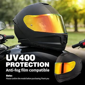 VCOROS Stream II Visor Helmet Face Shield Helmet Tinted Visor FF808 Repalcement Motorcycle Helmets Visor Accessories (Chrome Red)