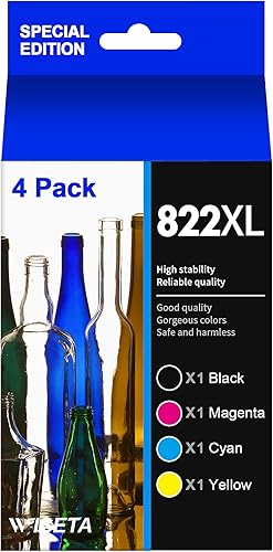 822XL Cartucho de tinta remanufacturado de repuesto para impresora Epson 822 XL 822XL para Workforce Pro WF-3820 WF-4820 WF-4830 WF-4833 WF-4834