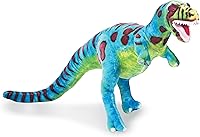 Vista 3 de Melissa & Doug T-Rex Dinosaur - Lifelike Stuffed Animal (Over 2 feet Tall) Giant Blue Stuffed T-Rex Plush Toy