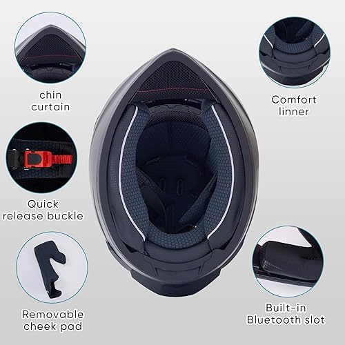 Miniatura 6 de Full Face Motorcycle Helmets for Adults Men and Women with Internal Tinted Visor