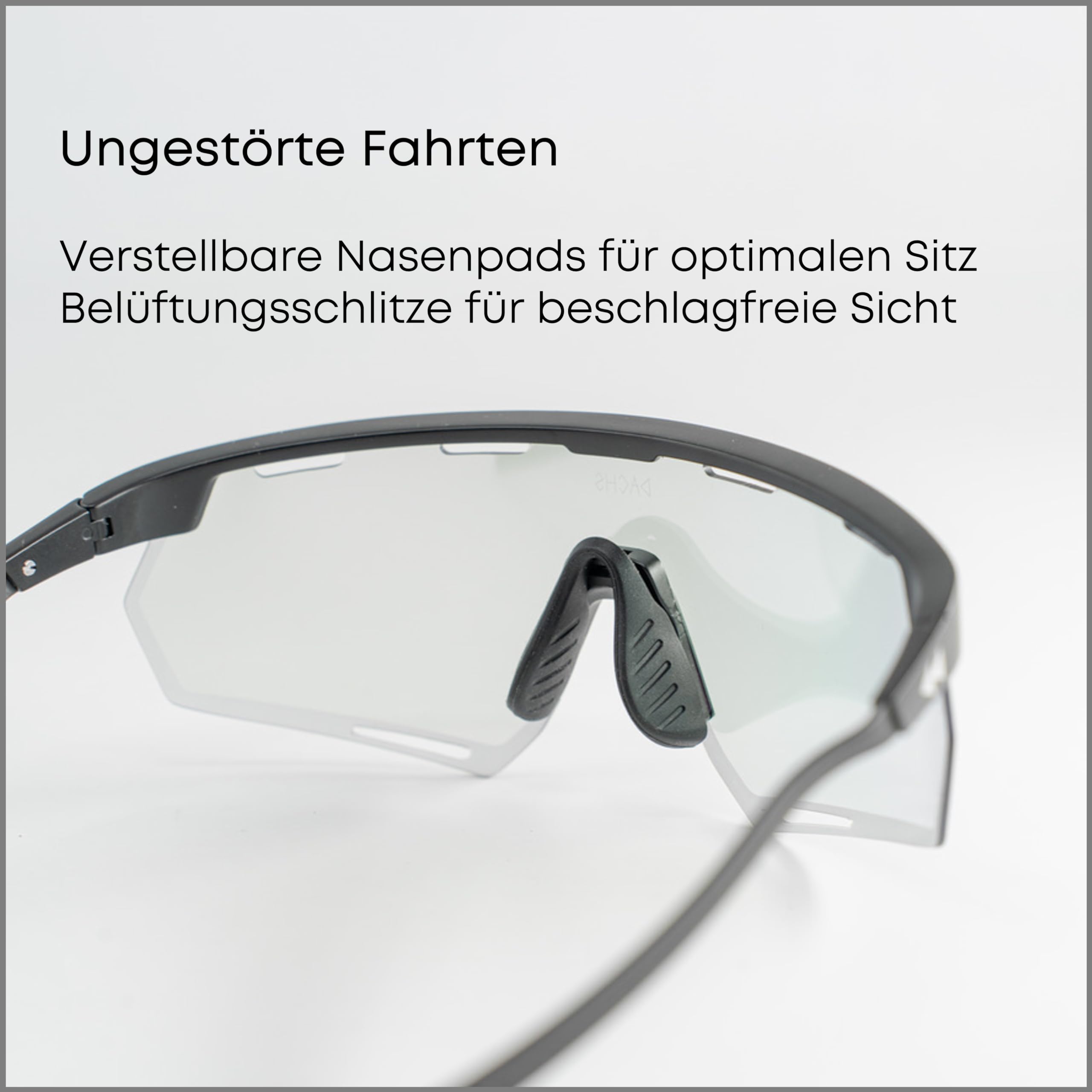 DACHS Carbon fotochromowe rowerowe okulary przeciwsłoneczne, samonośne okulary UV400, ultralekkie, 24 g, ramiona karbonowe