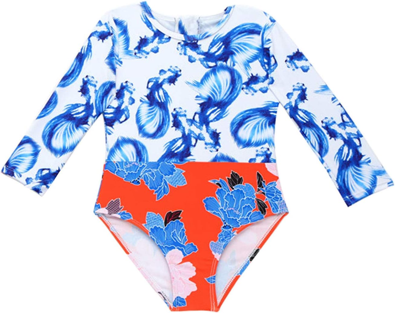MISOWMNJOY Traje de baño de manga larga para padres e hijos, traje de baño de una sola pieza con MISOWMNJOY Traje de baño de manga larga para padres e hijos, traje de baño de una sola pieza con