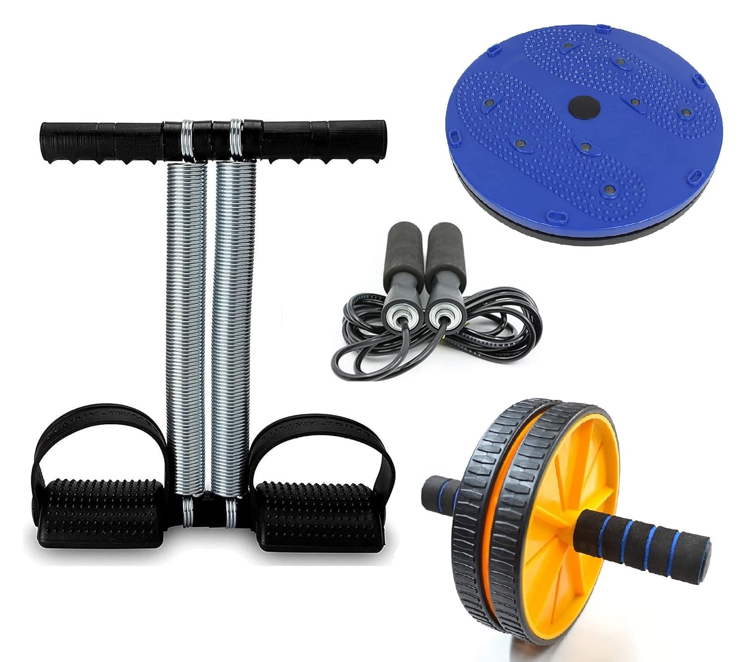Sixteen Tummy Trimmer, Tummy Twister, Skipping Rope with Abdominal Ab Wheel Exerciser Home Workout Gym Exercise Equipment Set for Men Women-image-30