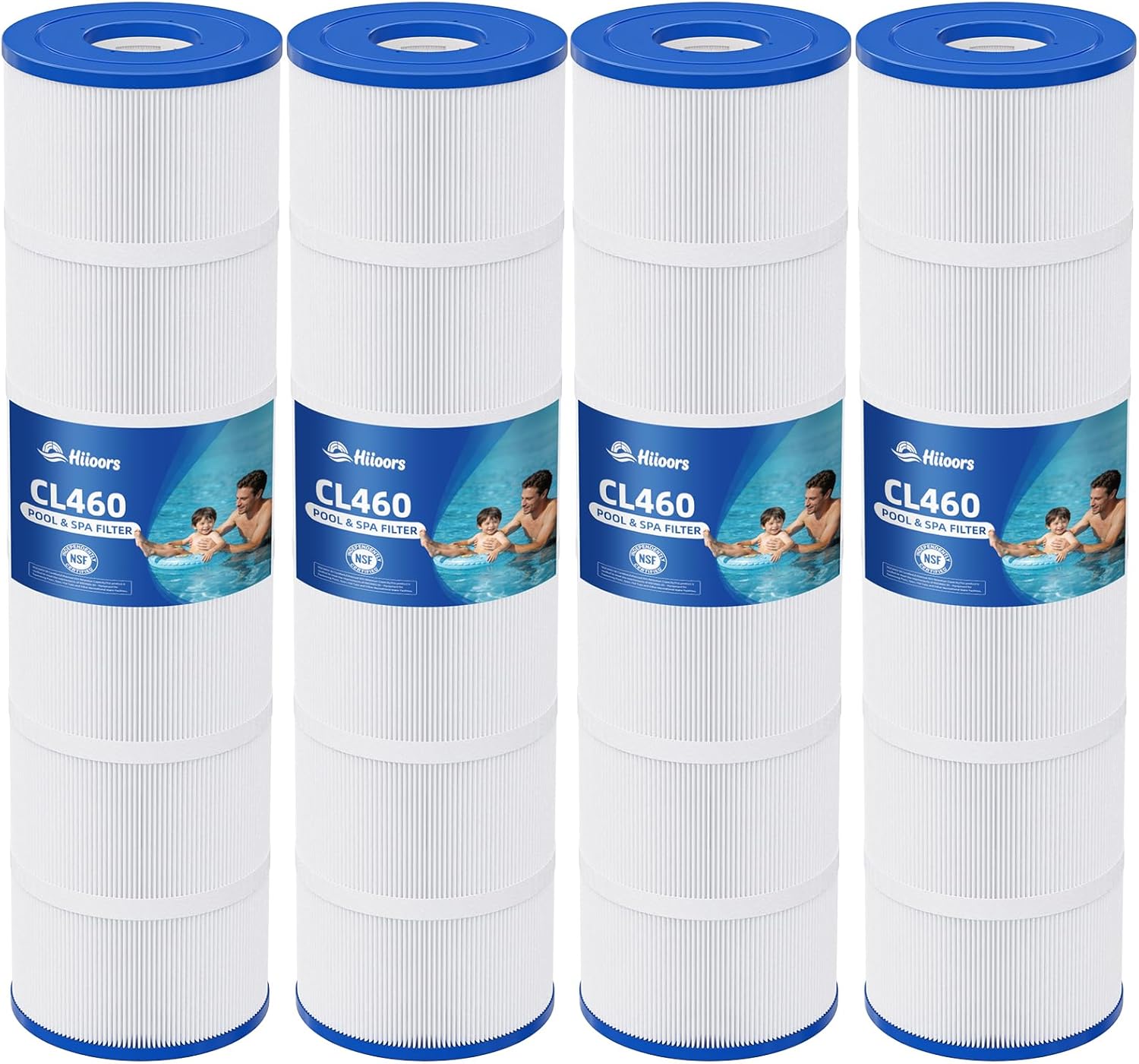 CL460 Pool Filter Cartridge, Compatible with Jandy CL460, CV460, A0558000, R0554600, PJAN115, C-7468, FC-6410, FC-0810, 4X115 Sq.ft, Heavy Duty 5 Oz+ Trilobal Fabric