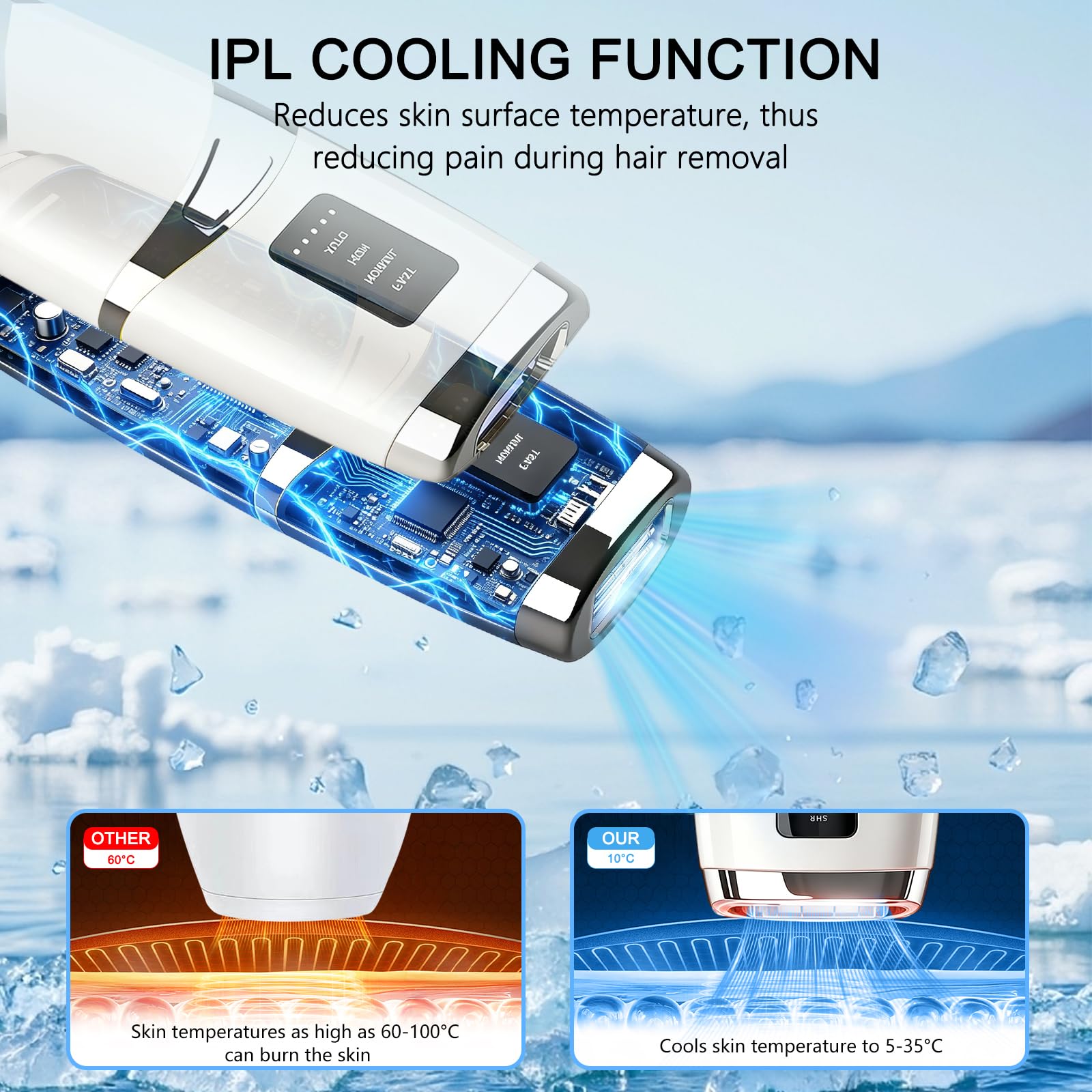 Epilateur Lumiere Pulsee, Lumiere Pulsee avec Refroidissement,IPL