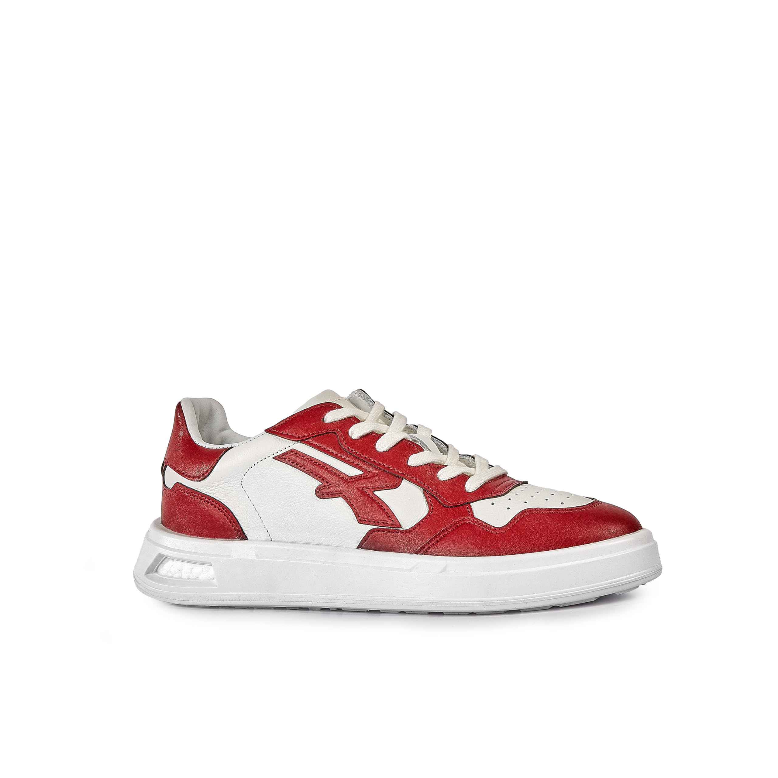 U-Power Urban Lifestyle Scarlett, Scarpe Sportive e Casual Bianche e Rosse in Morbida Pelle. Sneakers Basse con Suola Antiscivolo con Inserto Infinergy, Ideali per l'uso Quotidiano.
