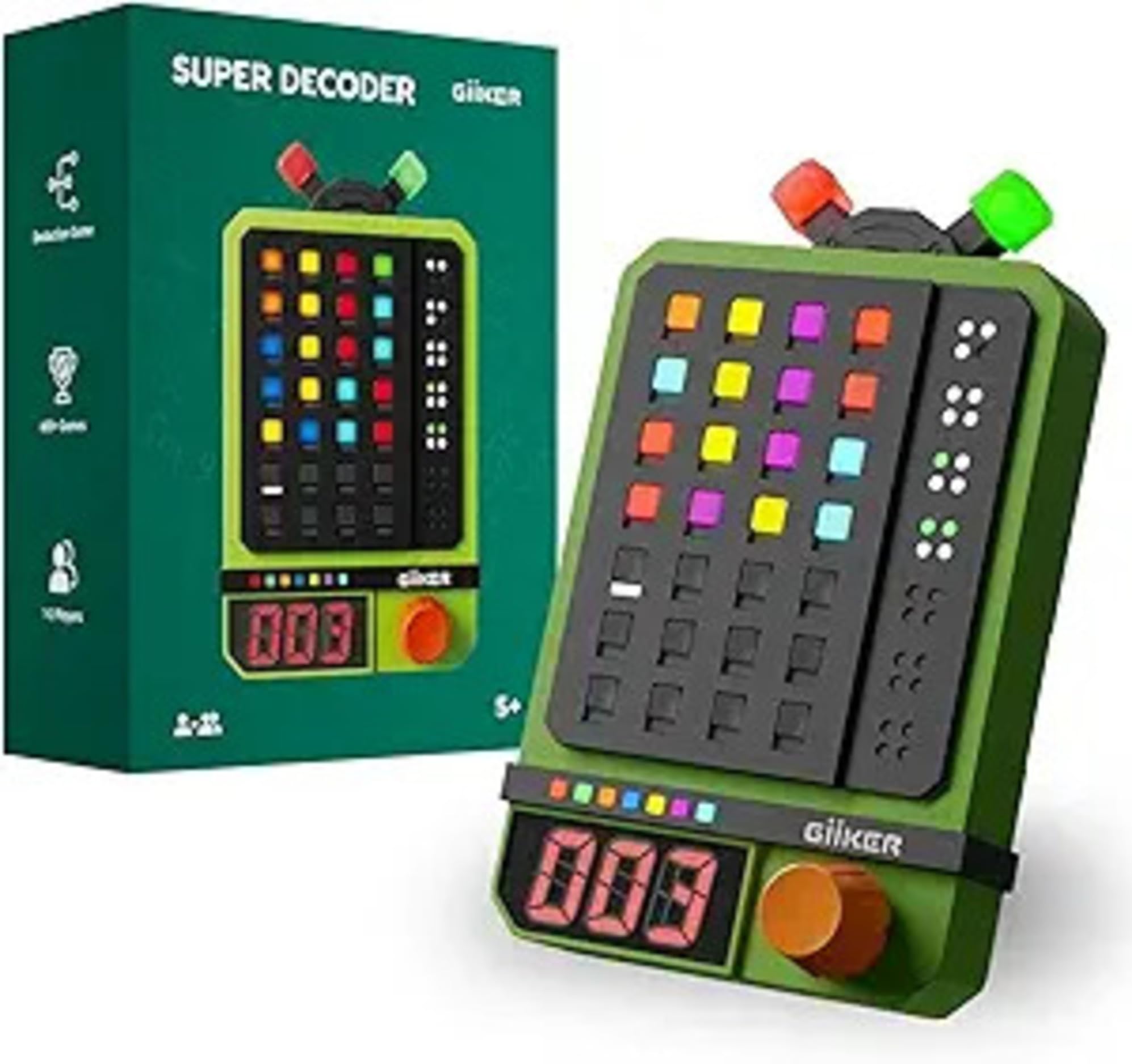 GiiKER Super Decoder – Code-Knackspiel | 600 Level | 4-stellige Farbcode-Rätsel | Solo- & Duo-Modus | Tragbares Denkspiel/Reisespiel/Gehirntraining für Kinder & Erwachsene | Mastermind, Wordle