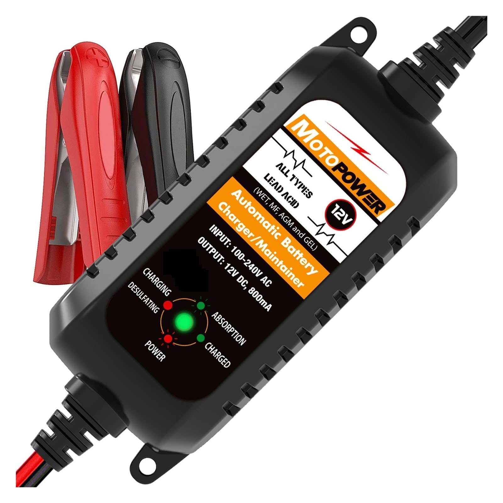 Ładowarka Baterii, 12 V 800 mA Automatyczna ładowarka do akumulatorów samochodowych i motocyklowych Smart Car