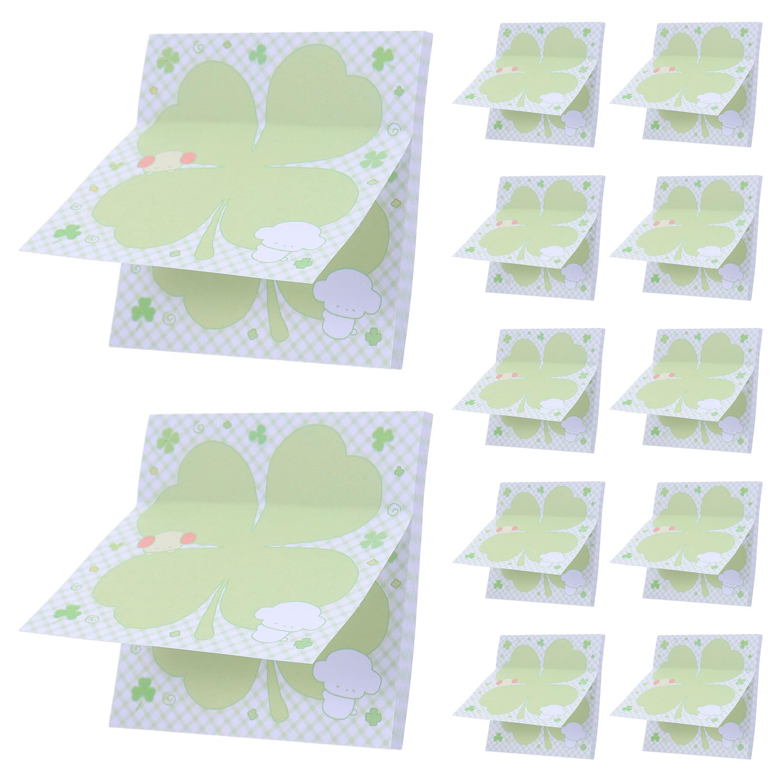 Carnets de notes et blocs-notes adhésifs kawaii trèfle, papeterie décorative de Saint-Patrick - 8