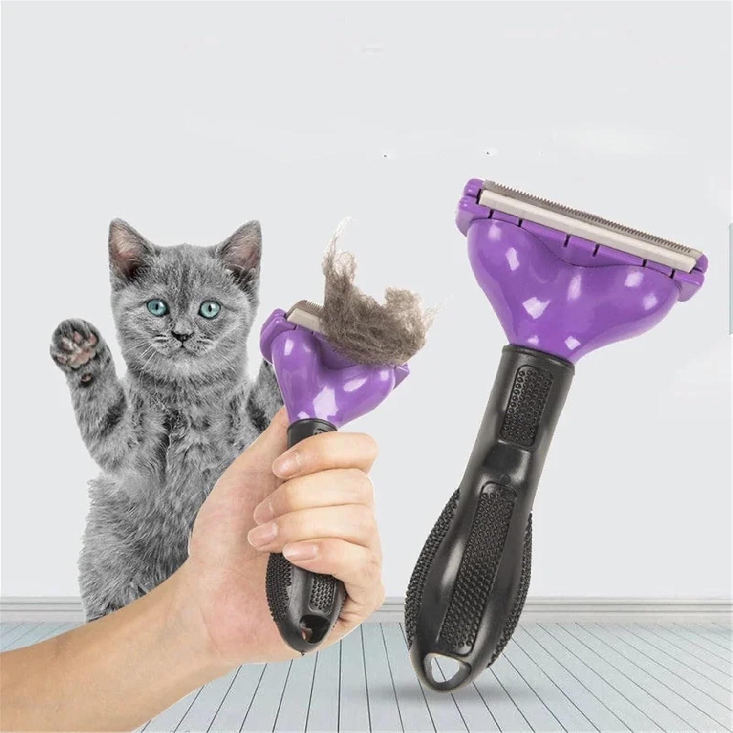 Pet Cat Hair Removal & Massage Comb for Dogs & Cats(Purple)