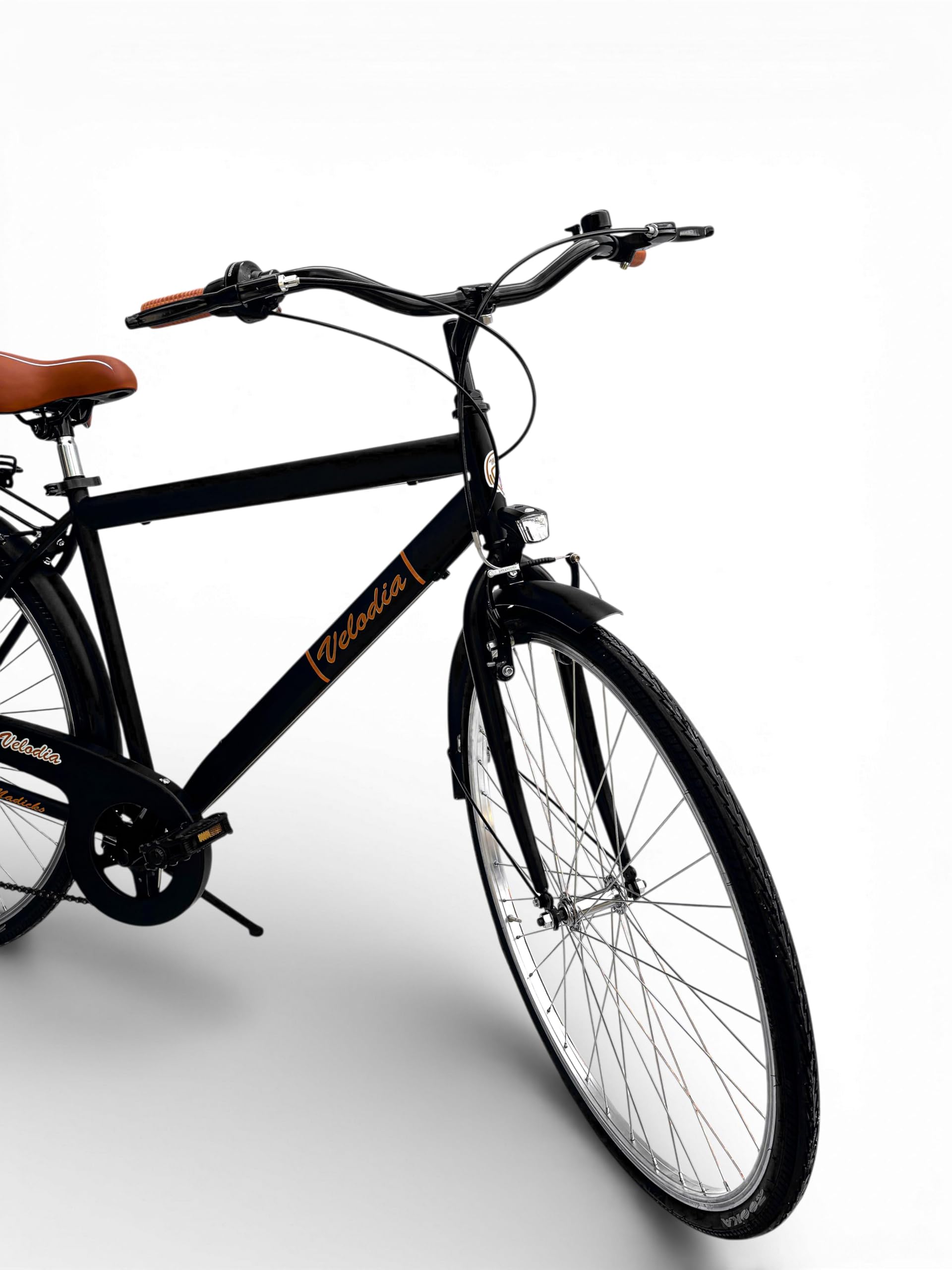 Bicicletta Uomo 28" Passeggio Nero Vintage Velodia · Bici da Città con Cambio Shimano · Comoda e Robusta · Perfetta per Spostamenti Quotidiani e Tempo Libero · Stile Retrò Elegante