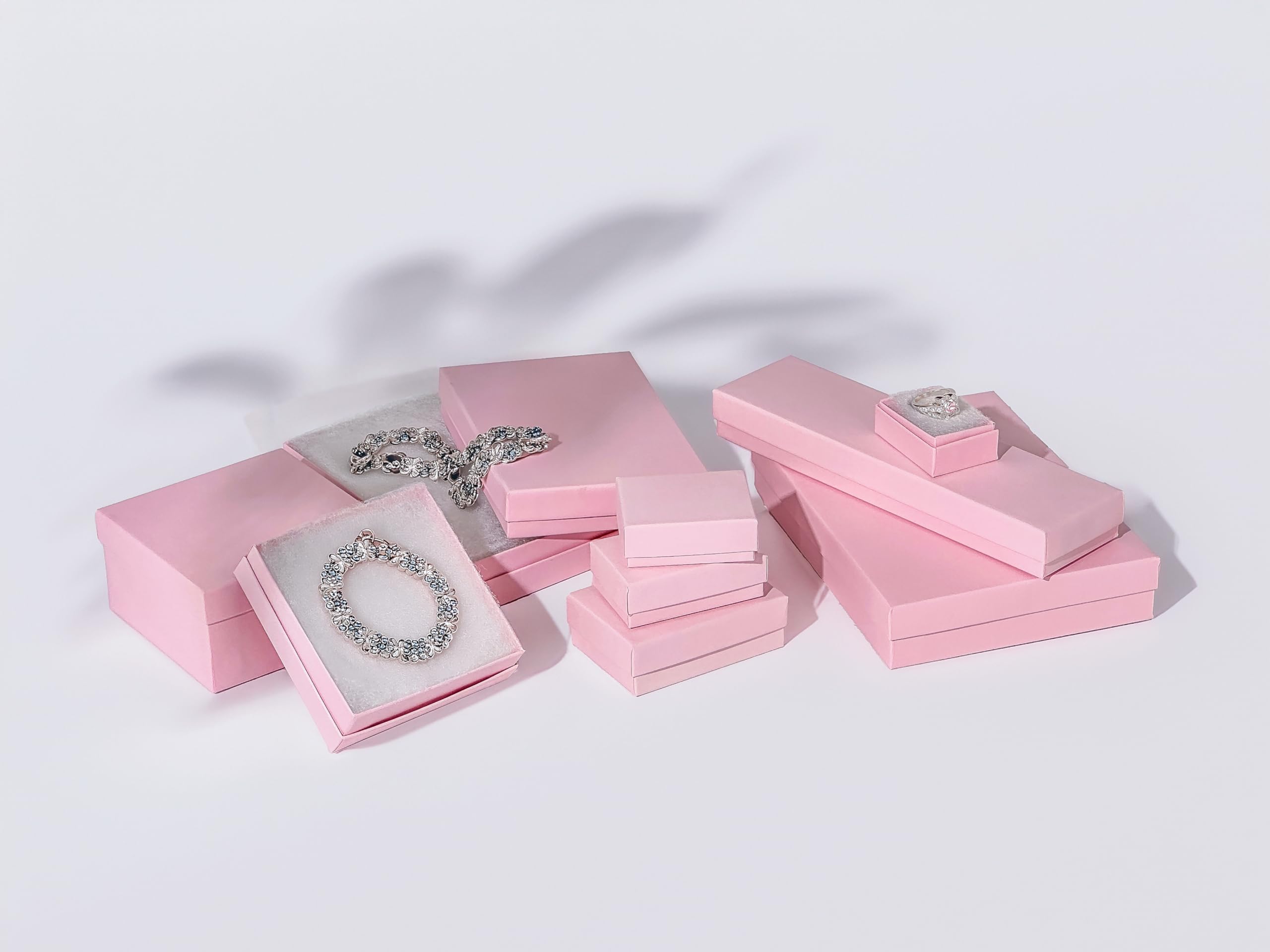 TheDisplayGuys - Caja de regalo de cartón, 25 unidades, color rosa, 3 1/4 x 2 1/4 x 1 (#32), Rosado, 25