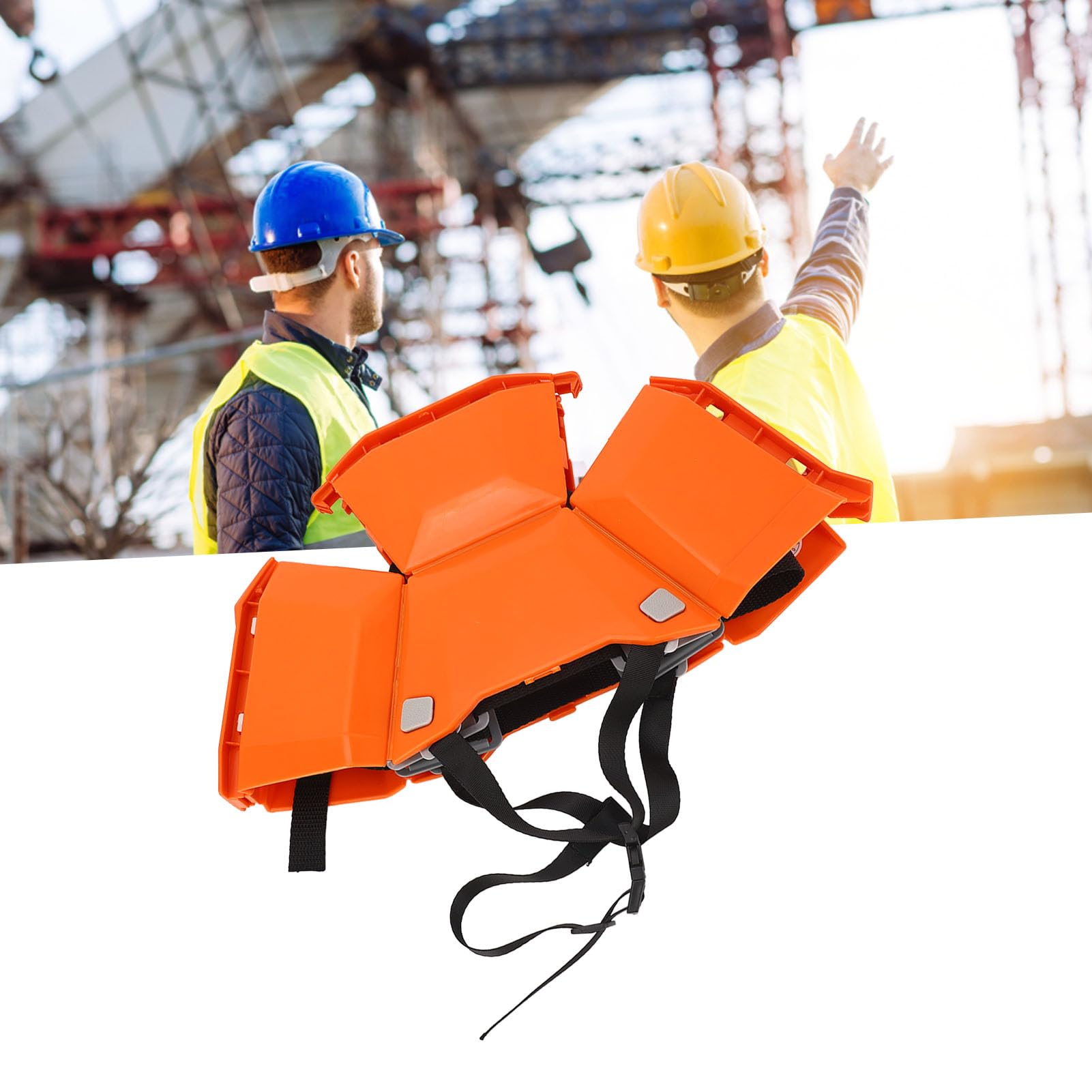 Casco Plegable para Exteriores, Casco De Seguridad Ajustable, Sombrero De Protección para La Cabeza De Plástico, Casco Deportivo Portátil para Montar En Scooter, Trabajo Aéreo, Entrenamiento(Naranja)