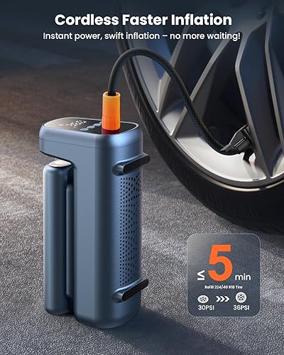 Miniatura 4 de Compresor de aire portátil para inflador de neumáticos bomba de aire inalámbrica SOWINK de 150 PSI con batería recargable de 7800 mAh, bomba