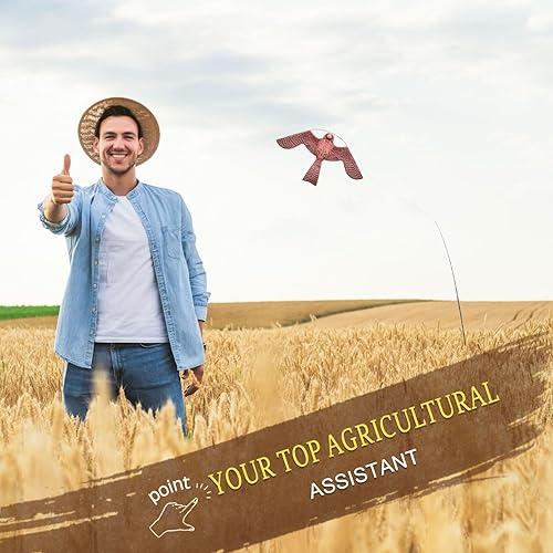 Miniatura 7 de Bird Hawk - Cometa voladora con poste para cultivos de granja, protector de granja, cometa voladora con poste de 19.7 ft, estilo A