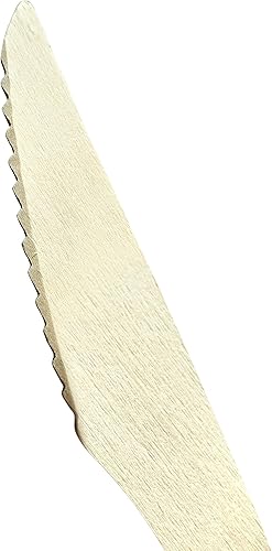 Miniatura 4 de KingSeal FSC Certified Disposable Wood Cutlery Knife, Biodegradable and Earth Friendly, 6.5 Inch Length - 1 Pack of 100 pcs