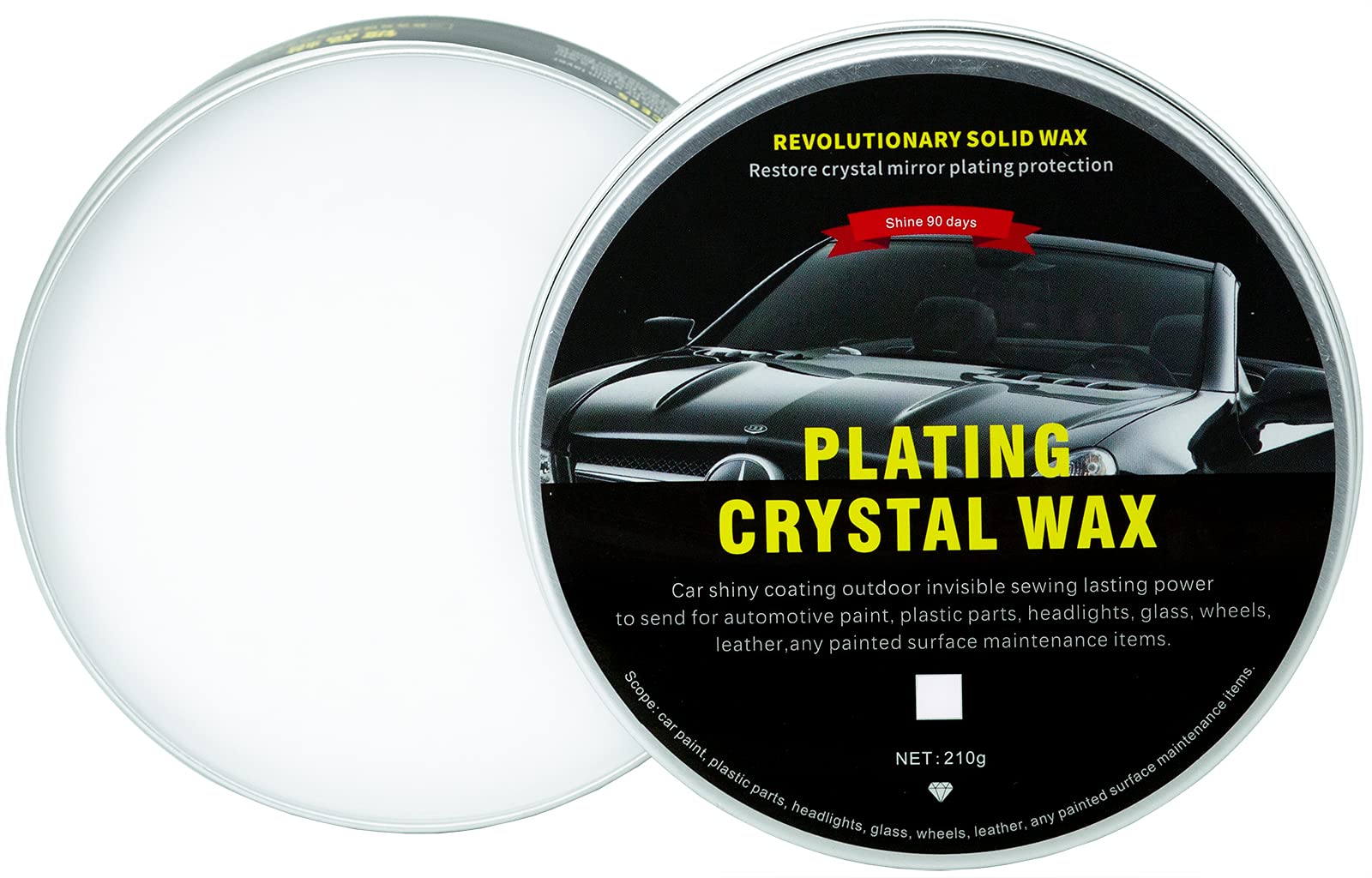 Plating Crystal Car Wax - Carnauba Car Wax, Car Scratches Fast Repair Wax, Car Polish Care Cleaning Kits with Waxing Sponge and Towel