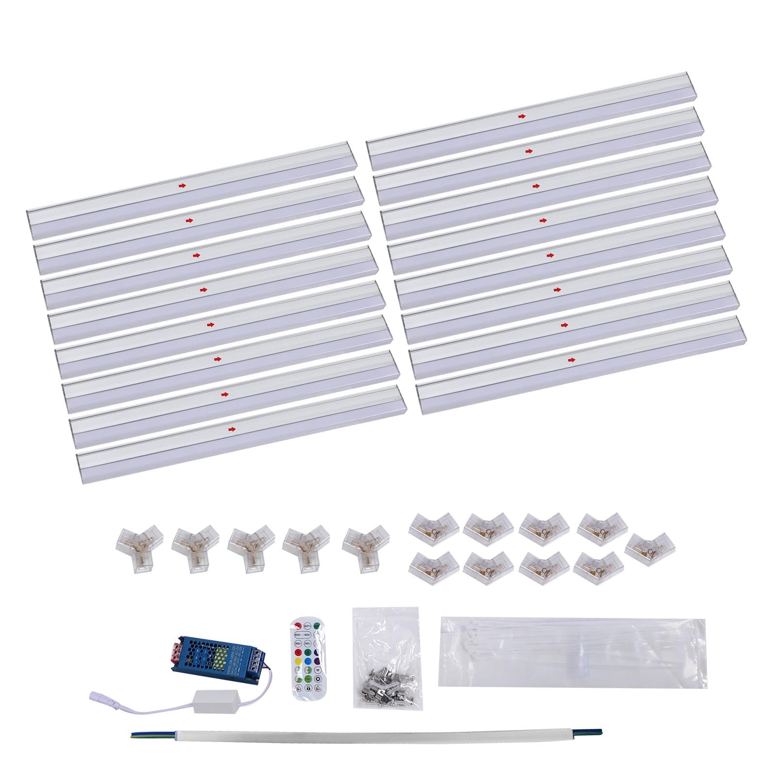 ANGGREK Éclairage Hexagonal télécommandé, Panneau Lumineux de Plafond LED RGB pour Garage, éclairage de Plafond LED Hexagonal pour Garage en Alliage D’aluminium et PC avec Télécommande,