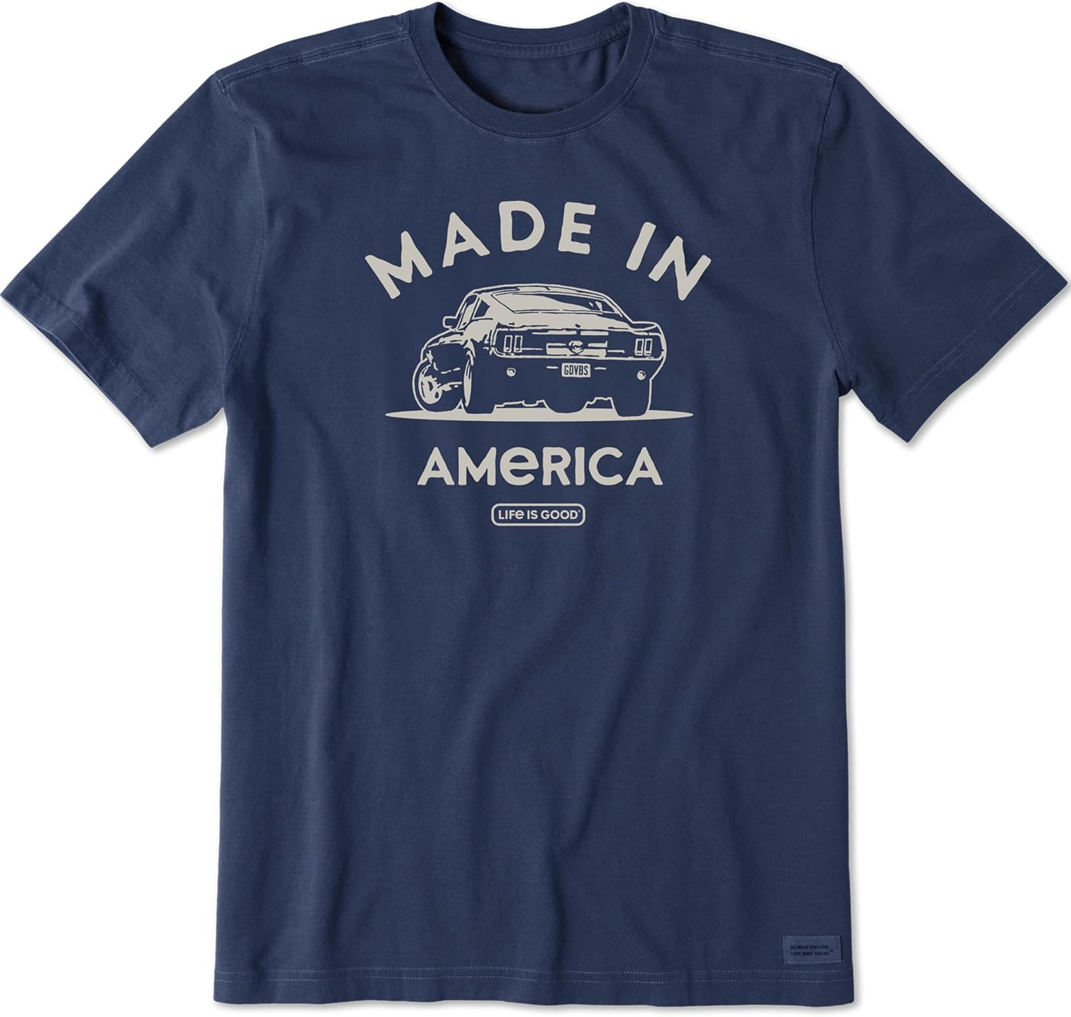 Life is Good Men's Crusher Tee Shirt, Short Sleeve Cotton Graphic T-Shirts, Made in America Leg