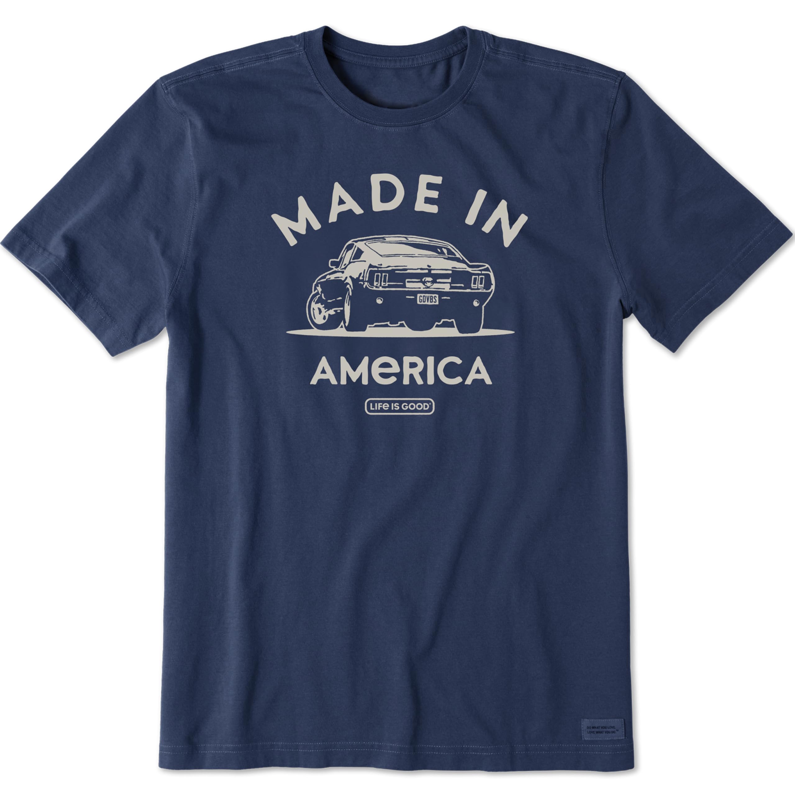 Life is Good Men's Crusher Tee Shirt, Short Sleeve Cotton Graphic T-Shirts, Made in America Leg