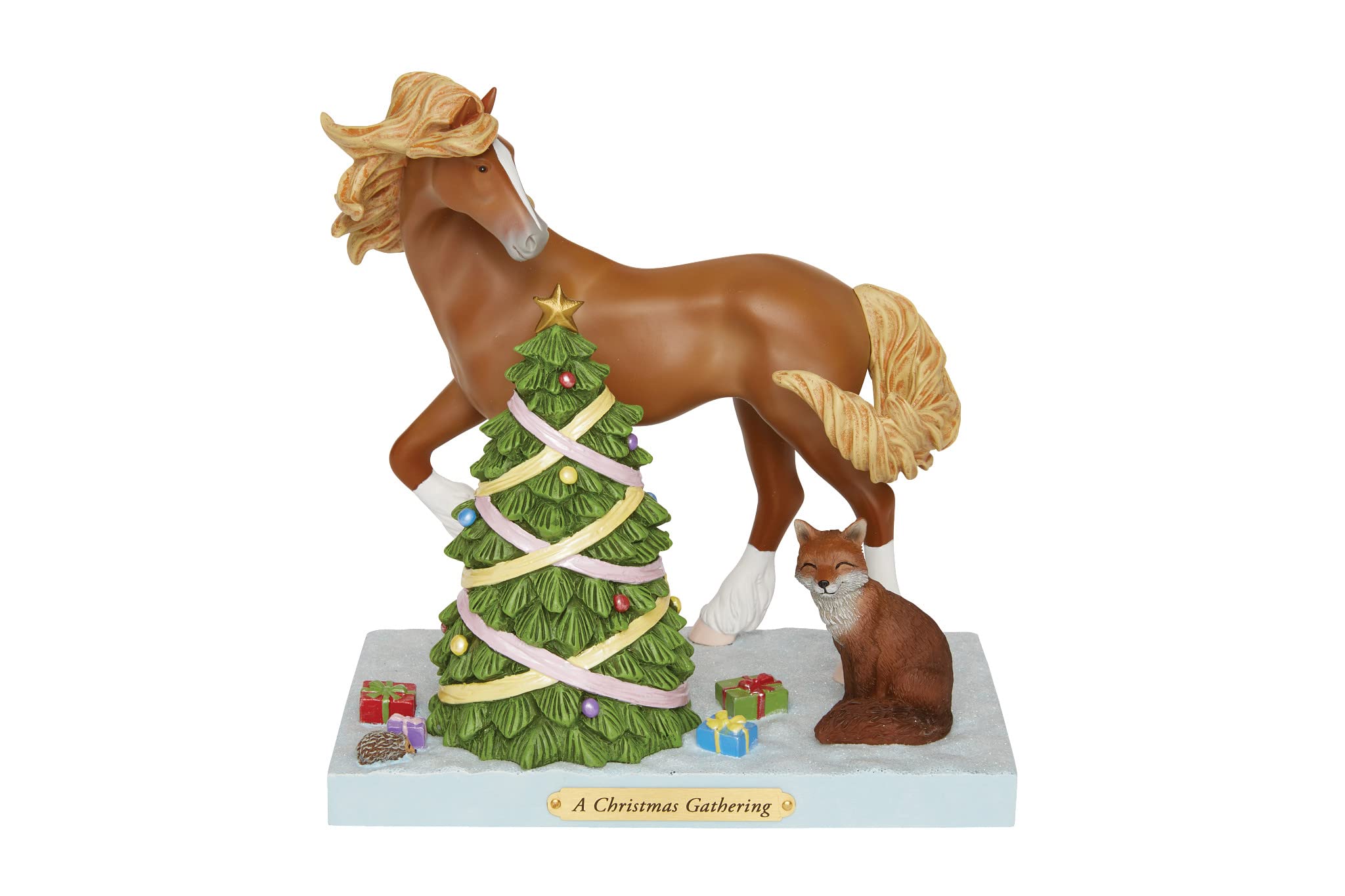 Figurine de Noël Enesco Painted Ponies 18 cm, statuette poney multicolore de collection