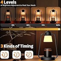 Vista 2 de MAOYUE Lámpara calentadora de velas con temporizador y regulador para velas en frascos, calentador eléctrico de cera derretida, lámpara